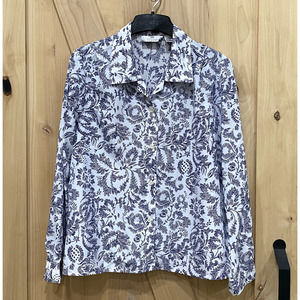 Vintage Button Down Shirt Blouse Blue White size 10